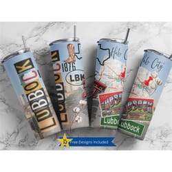 lubbock, texas 20oz skinny tumbler png sublimation design, print straight png file digital download, travel design, stat
