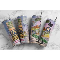 houston, texas 20oz skinny tumbler png sublimation design, print straight png file digital download, travel design, stat