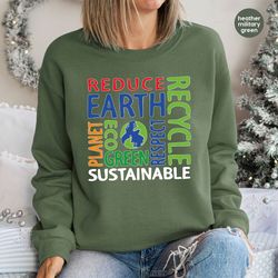 earth day hoodies and sweaters, environmental crewneck sweatshirt, planet long sleeve tshirt, climate change hooded, awa