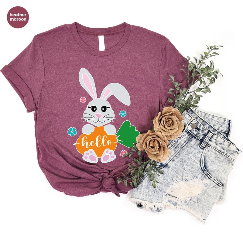 Easter Bunny Crewneck Sweatshirt, Cute Easter Girls TShirt, Christian Apparel, Easter Graphic Tees, Gifts for Her, Happy Easter Girls Tees - 4.jpg