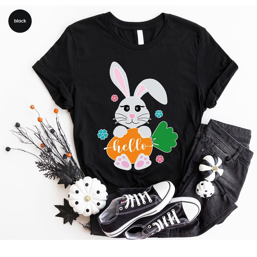 Easter Bunny Crewneck Sweatshirt, Cute Easter Girls TShirt, Christian Apparel, Easter Graphic Tees, Gifts for Her, Happy Easter Girls Tees - 6.jpg