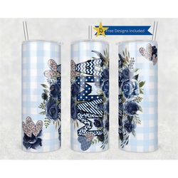 20oz skinny tumbler mama blue flower watercolor plaid leopard cheetah sublimation designs template straight png file dow