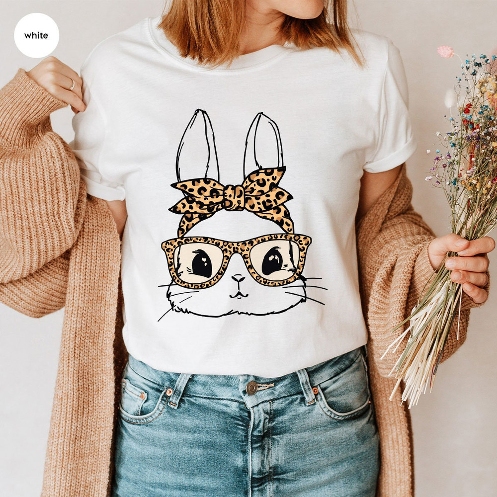 Easter Bunny Shirt, Easter Shirt Women, Leopard Print Tees, Rabbit Crewneck Sweatshirt, Kids Easter Shirts, Bunny Graphic Tees, Easter Gifts - 2.jpg