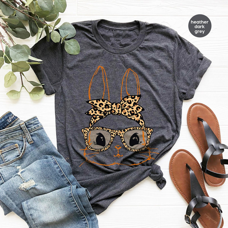 Easter Bunny Shirt, Easter Shirt Women, Leopard Print Tees, Rabbit Crewneck Sweatshirt, Kids Easter Shirts, Bunny Graphic Tees, Easter Gifts - 3.jpg