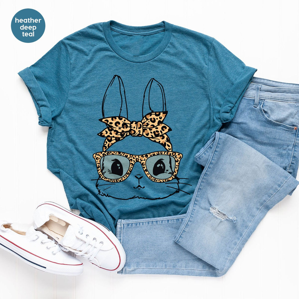 Easter Bunny Shirt, Easter Shirt Women, Leopard Print Tees, Rabbit Crewneck Sweatshirt, Kids Easter Shirts, Bunny Graphic Tees, Easter Gifts - 4.jpg