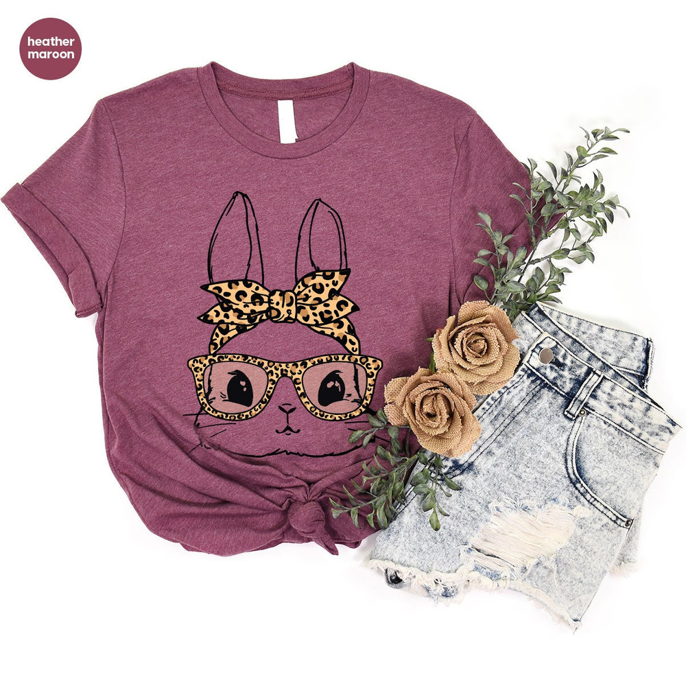 Easter Bunny Shirt, Easter Shirt Women, Leopard Print Tees, Rabbit Crewneck Sweatshirt, Kids Easter Shirts, Bunny Graphic Tees, Easter Gifts - 6.jpg