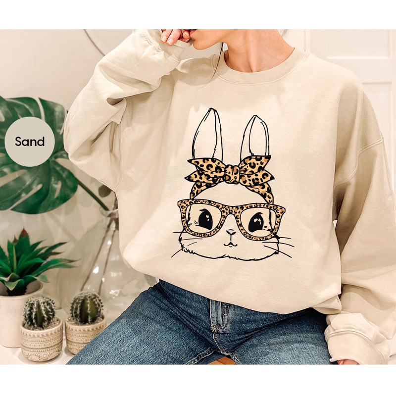 Easter Bunny Shirt, Easter Shirt Women, Leopard Print Tees, Rabbit Crewneck Sweatshirt, Kids Easter Shirts, Bunny Graphic Tees, Easter Gifts - 7.jpg