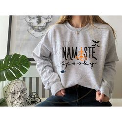 namaste spooky png | sublimation design | digital download file only | funny halloween design | yoga dancing skeletons