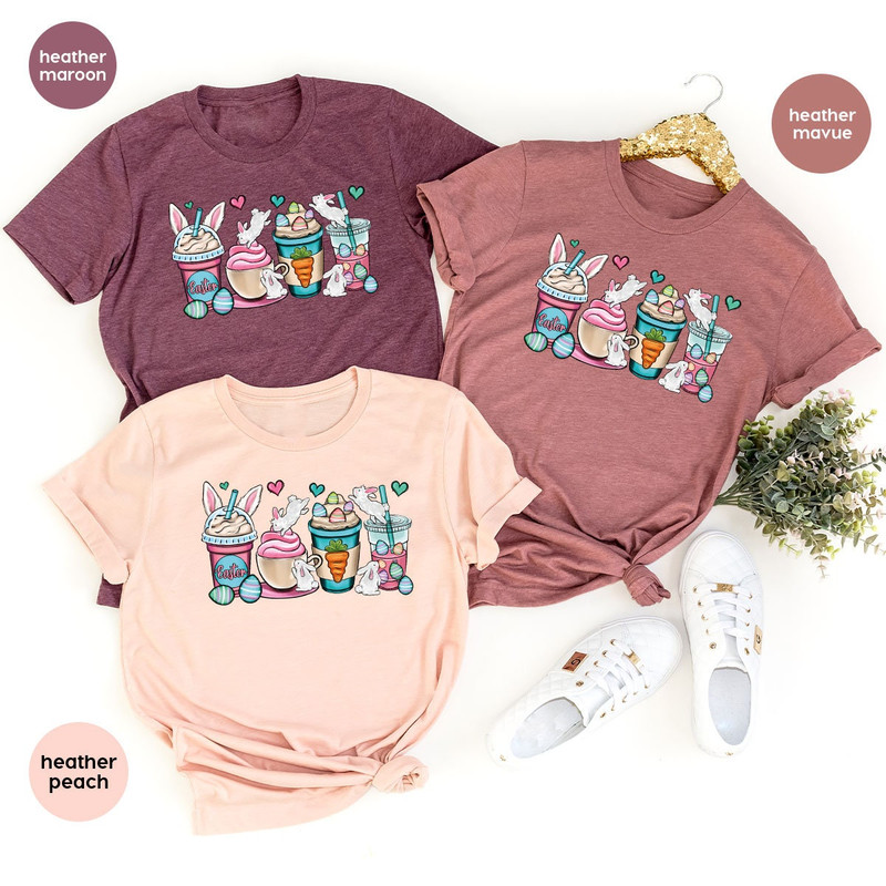 Easter Latte T-Shirt, Cute Easter Graphic Tees, Easter Bunny Shirt, Kids Easter Shirt, Easter Eggs Gifts, Gifts for Her, Gifts for Him - 5.jpg