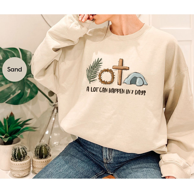 Easter Shirt, Christian T-Shirts, Christian Gifts, Jesus Crewneck Sweatshirt, Easter Shirts for Women, Gift for Her, Religious Outfit - 7.jpg