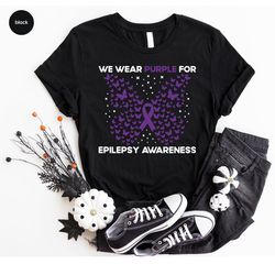 Epilepsy Awareness T-Shirt, Epilepsy Shirts, Epilepsy Gift, Epilepsy Mom Sweatshirt, Epilepsy Support T-Shirt, We Wear P