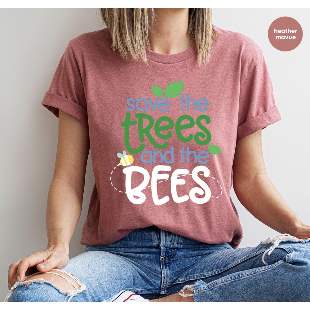 Environmental Shirts, Cute Earth Day T-Shirts, Bee TShirts, Shirts for Women, Recycle Crewneck Sweatshirt, Gift for Women, Awareness Outfit - 3.jpg