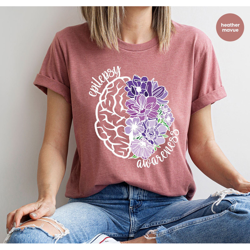 Epilepsy Awareness Crewneck Sweatshirt, Neurodiversity T-Shirt, Epilepsy Gift, Motivational Tee, Epilepsy Mom Shirt, Purple Ribbon Tee - 5.jpg