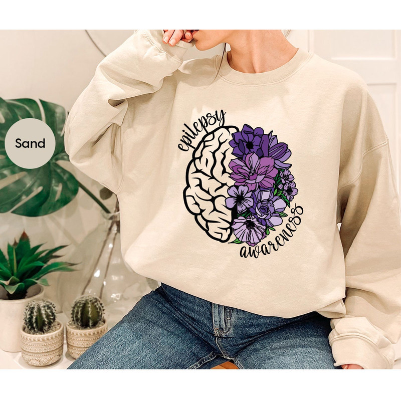 Epilepsy Awareness Crewneck Sweatshirt, Neurodiversity T-Shirt, Epilepsy Gift, Motivational Tee, Epilepsy Mom Shirt, Purple Ribbon Tee - 7.jpg
