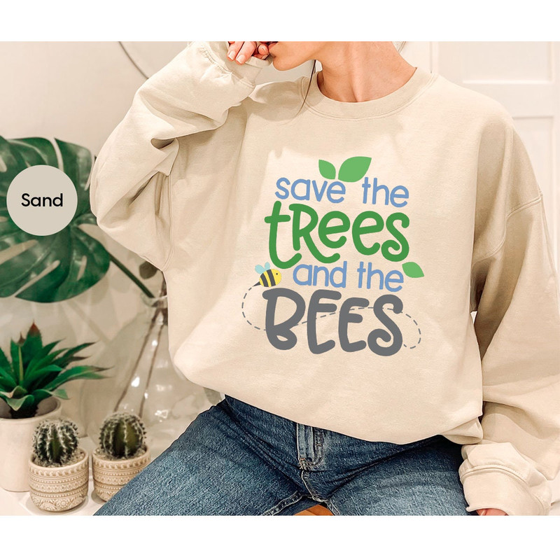 Environmental Shirts, Cute Earth Day T-Shirts, Bee TShirts, Shirts for Women, Recycle Crewneck Sweatshirt, Gift for Women, Awareness Outfit - 7.jpg