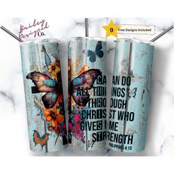 christian 20 oz skinny tumbler sublimation design digital download png instant digital only, i can do all things through