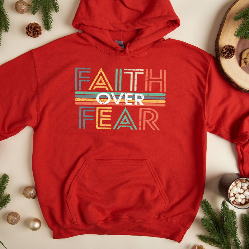 Faith Over Fear Sweatshirt, Vintage Christian T Shirts, Christian Gifts, Retro Religious Tees, Christian Clothing, Jesus Faith TShirt - 4.jpg