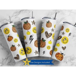 fall design tumbler, retro halloween tumbler design, 20 oz skinny tumbler sublimation, straight tumbler, download png