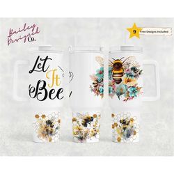 let it bee 40oz tumbler wrap - png tumbler design sublimation designs downloads- inspirational seamless sublimation tumb