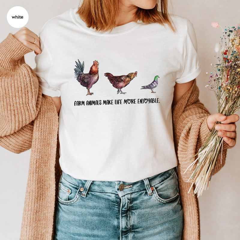 Farm T-Shirt, Chicken Graphic Tees, Farmer Gifts, Chicken Shirt, Country Shirt, Farmer Shirt, Farm Animal Shirt, Farmer Outfit, Gift for Her - 1.jpg
