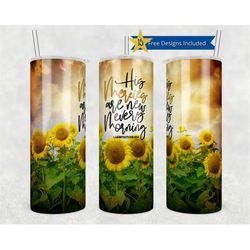 20oz skinny tumbler christian bible verse his mercies are new sublimation design templates, straight png digital downloa