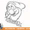Disney Snow White Bashful Line Art Big Face png, sublimation, digital print.jpg
