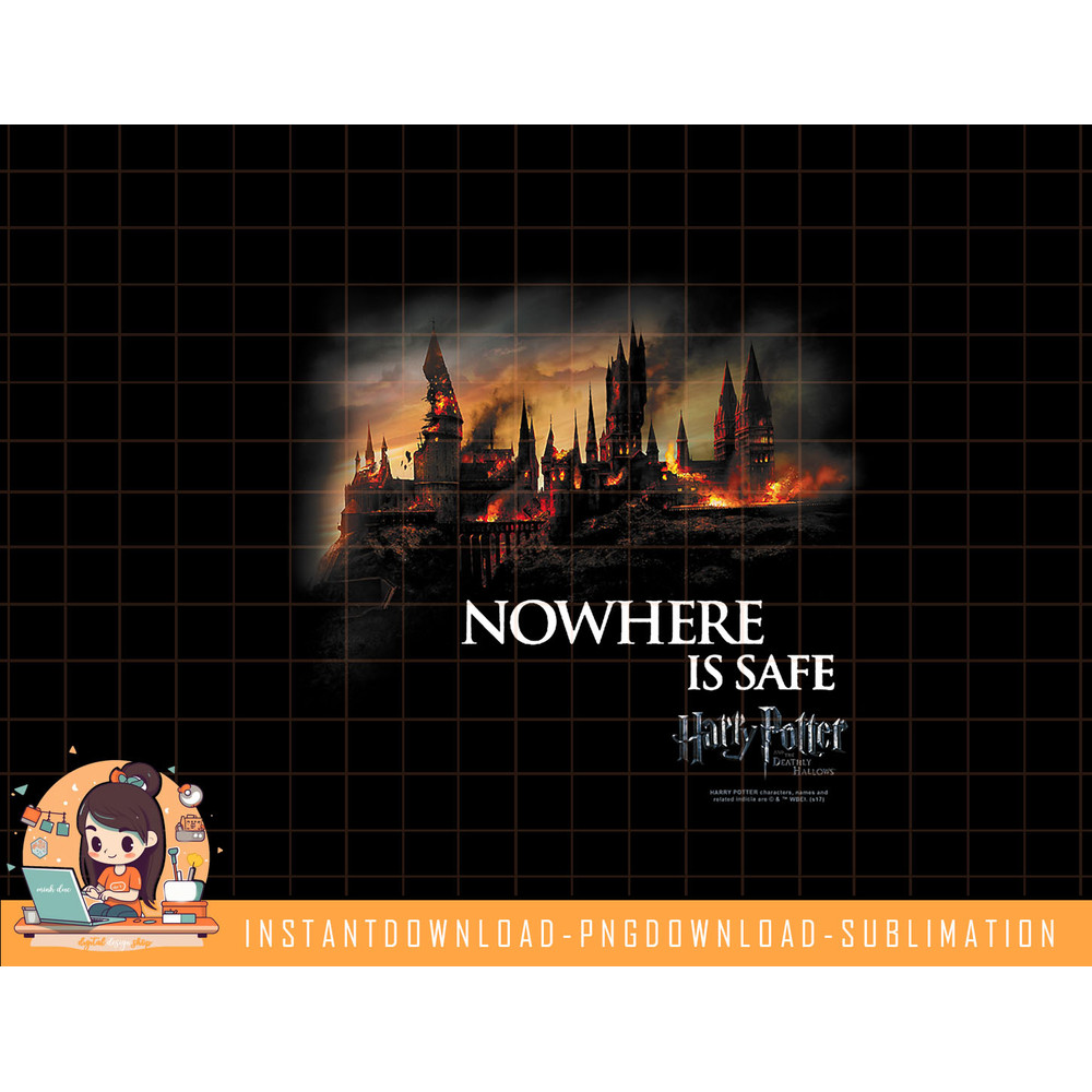 Harry Potter Burning Hogwarts T Shirt png, sublimate, digital download.jpg