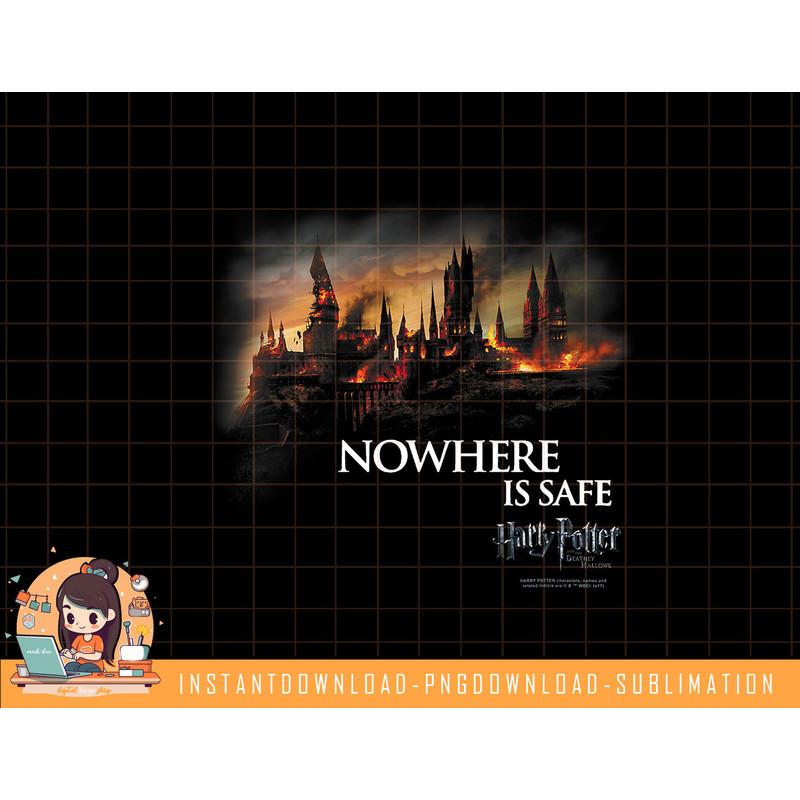 Harry Potter Burning Hogwarts T Shirt png, sublimate, digital download.jpg