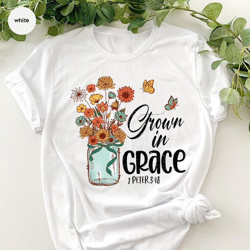 Floral Bible Verse Shirt, Flower Butterfly Graphic Tee, Retro Christian Clothing, Jesus Faith Shirts For Women, Religious Gifts For Her - 4.jpg