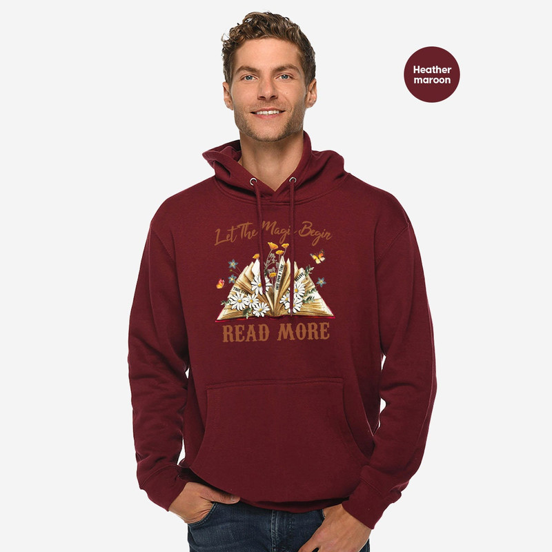 Floral Books Sweatshirt, Flowers Hoodies, Magic Books Long Sleeve Shirt, Reading Book Hoodie, Gifts for Librarian, Cute Bookworm Sweatshirts - 3.jpg