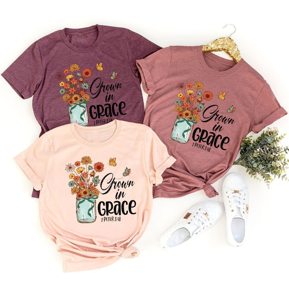 Floral Bible Verse Shirt, Flower Butterfly Graphic Tee, Retro Christian Clothing, Jesus Faith Shirts For Women, Religious Gifts For Her - 5.jpg