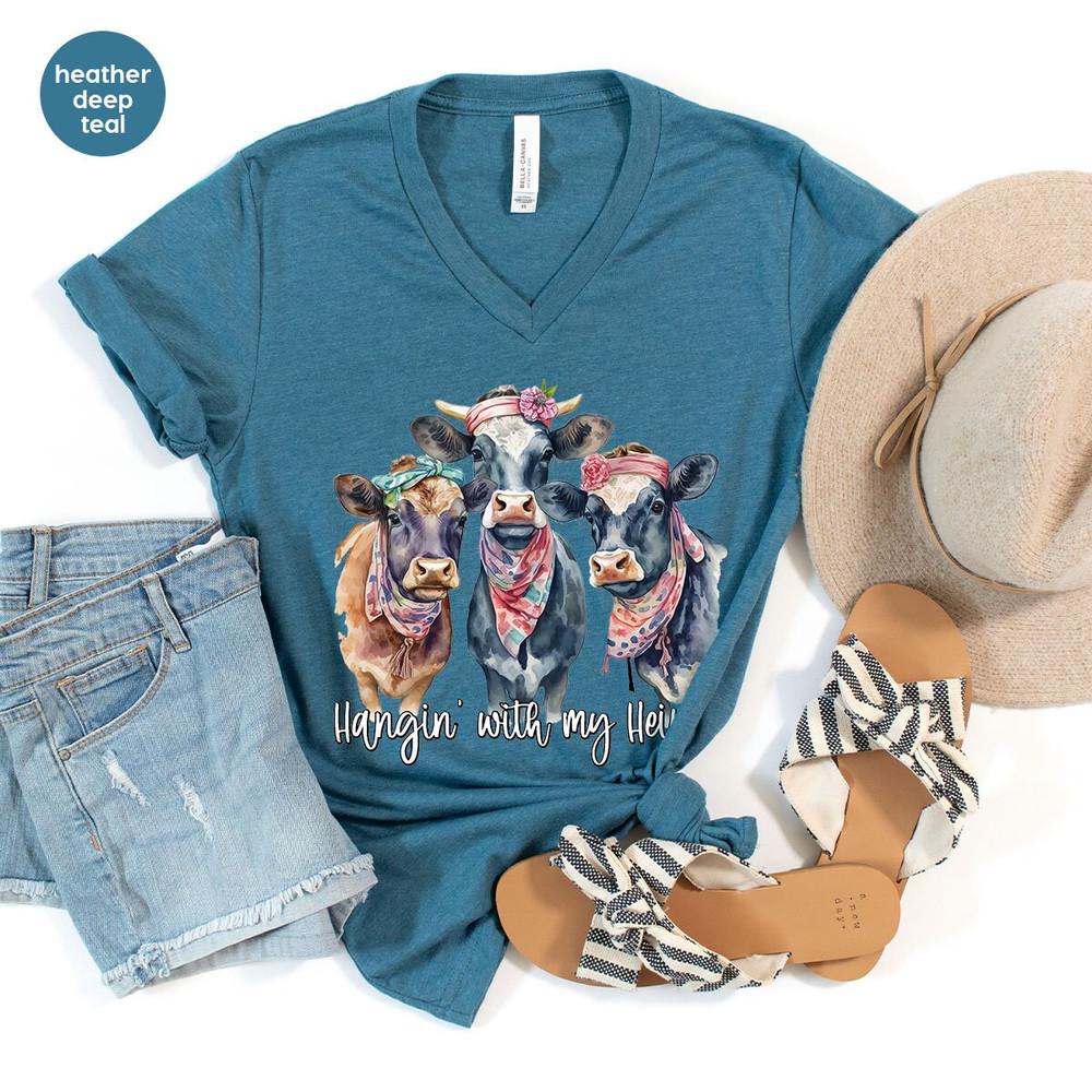 Floral Cow Shirt, Funny Cows Graphic Tees, Cool Flower TShirt, Farm Vneck Shirt, Shirts for Women, Cute Toddler T-Shirts, Groovy Clothing - 4.jpg