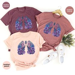 Floral Cystic Fibrosis Shirt, Cystic Fibrosis Gift, Lung Graphic Tees, Invisible Illness Tees, Gift for Her, Cystic Fibr