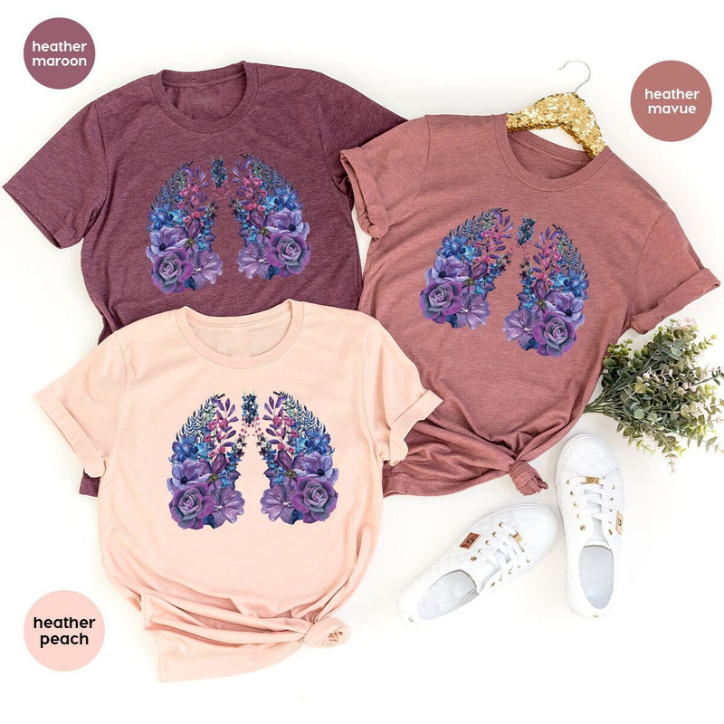 Floral Cystic Fibrosis Shirt, Cystic Fibrosis Gift, Lung Graphic Tees, Invisible Illness Tees, Gift for Her, Cystic Fibrosis Survivor Outfit - 1.jpg