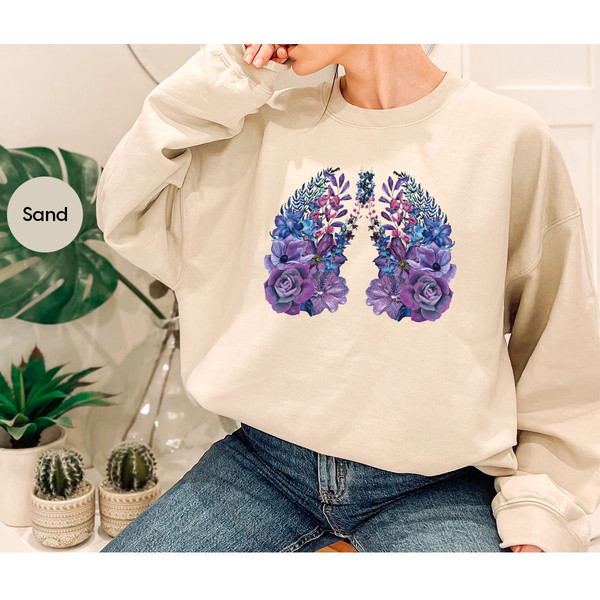 Floral Cystic Fibrosis Shirt, Cystic Fibrosis Gift, Lung Graphic Tees, Invisible Illness Tees, Gift for Her, Cystic Fibrosis Survivor Outfit - 7.jpg