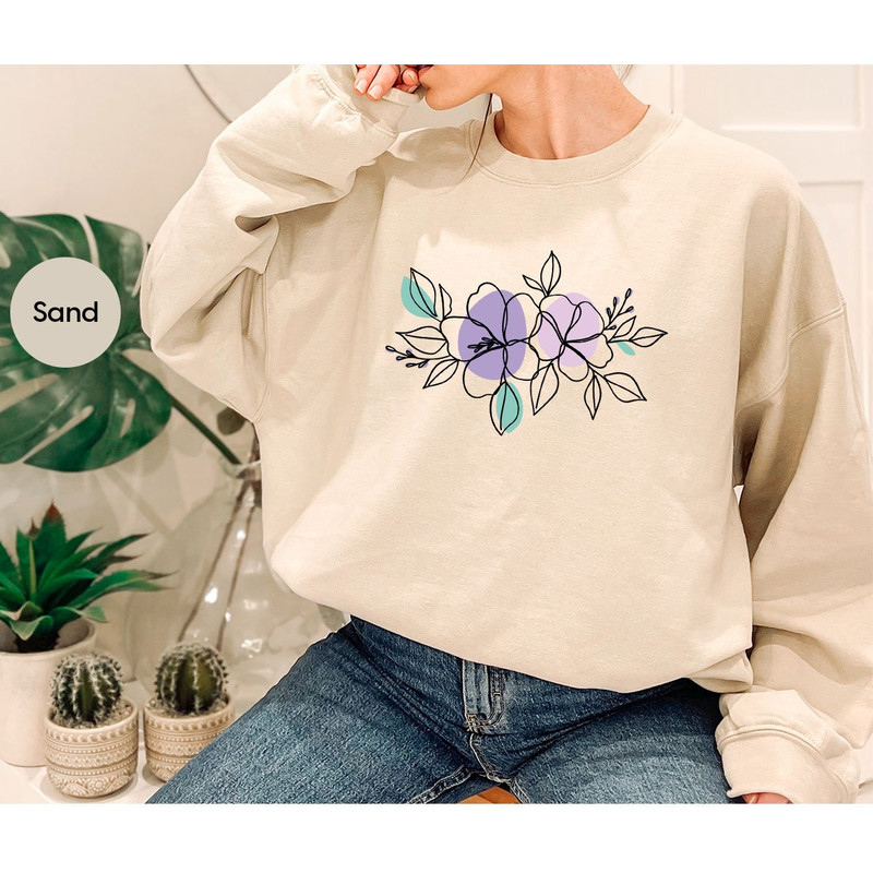 Floral Graphic Tees, Botanical T-Shirt, Flower Shirt, Gifts for Her, Plant Shirt, Nature Vneck Shirt, Gift for Mom, Shirt for Women - 7.jpg