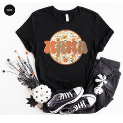 floral mama shirt, mothers day gift, retro mom t-shirt, mothers day shirt, groovy mother vneck shirt, cute mother gift,