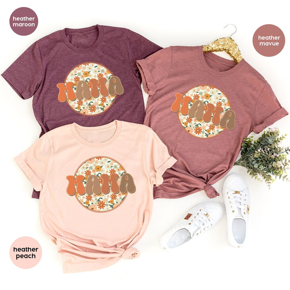 Floral Mama Shirt, Mothers Day Gift, Retro Mom T-Shirt, Mothers Day Shirt, Groovy Mother Vneck Shirt, Cute Mother Gift, Grandma Shirts - 2.jpg