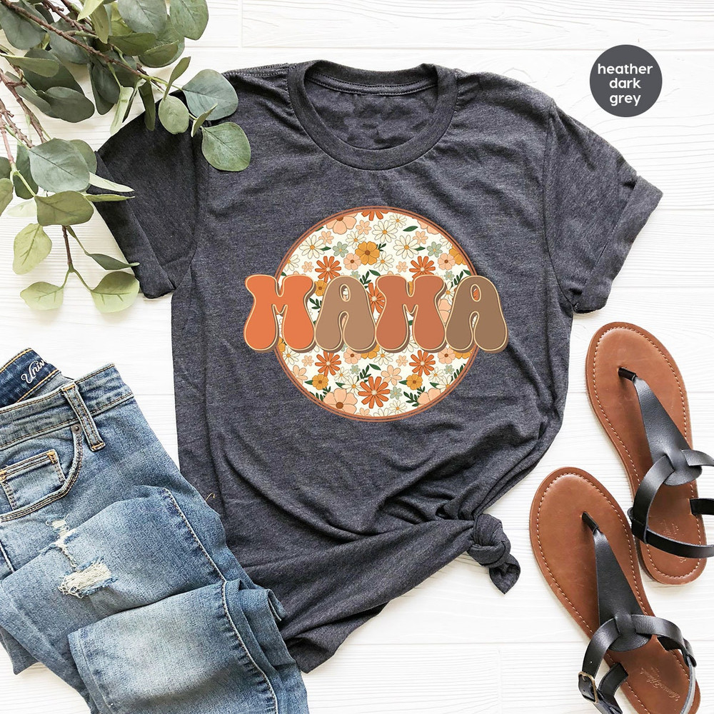 Floral Mama Shirt, Mothers Day Gift, Retro Mom T-Shirt, Mothers Day Shirt, Groovy Mother Vneck Shirt, Cute Mother Gift, Grandma Shirts - 3.jpg