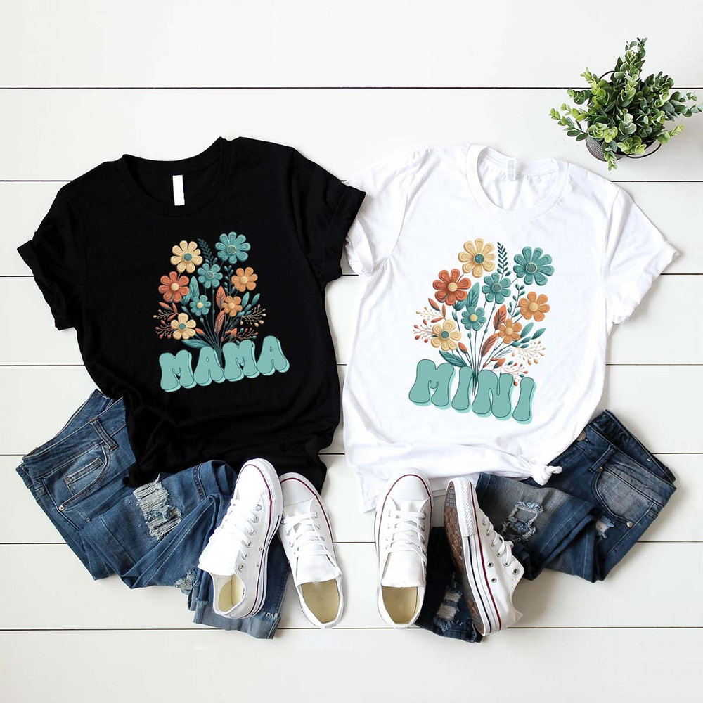 Floral Mother Daughter Shirts, Mothers Day Gift, Matching Mama and Mini Tees, Mothers Day Shirt, Mother Daughter Gifts, Mommy and Me Outfits - 2.jpg