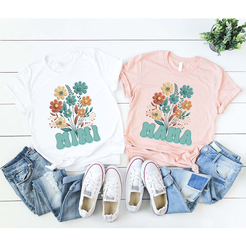 Floral Mother Daughter Shirts, Mothers Day Gift, Matching Mama and Mini Tees, Mothers Day Shirt, Mother Daughter Gifts, Mommy and Me Outfits - 3.jpg