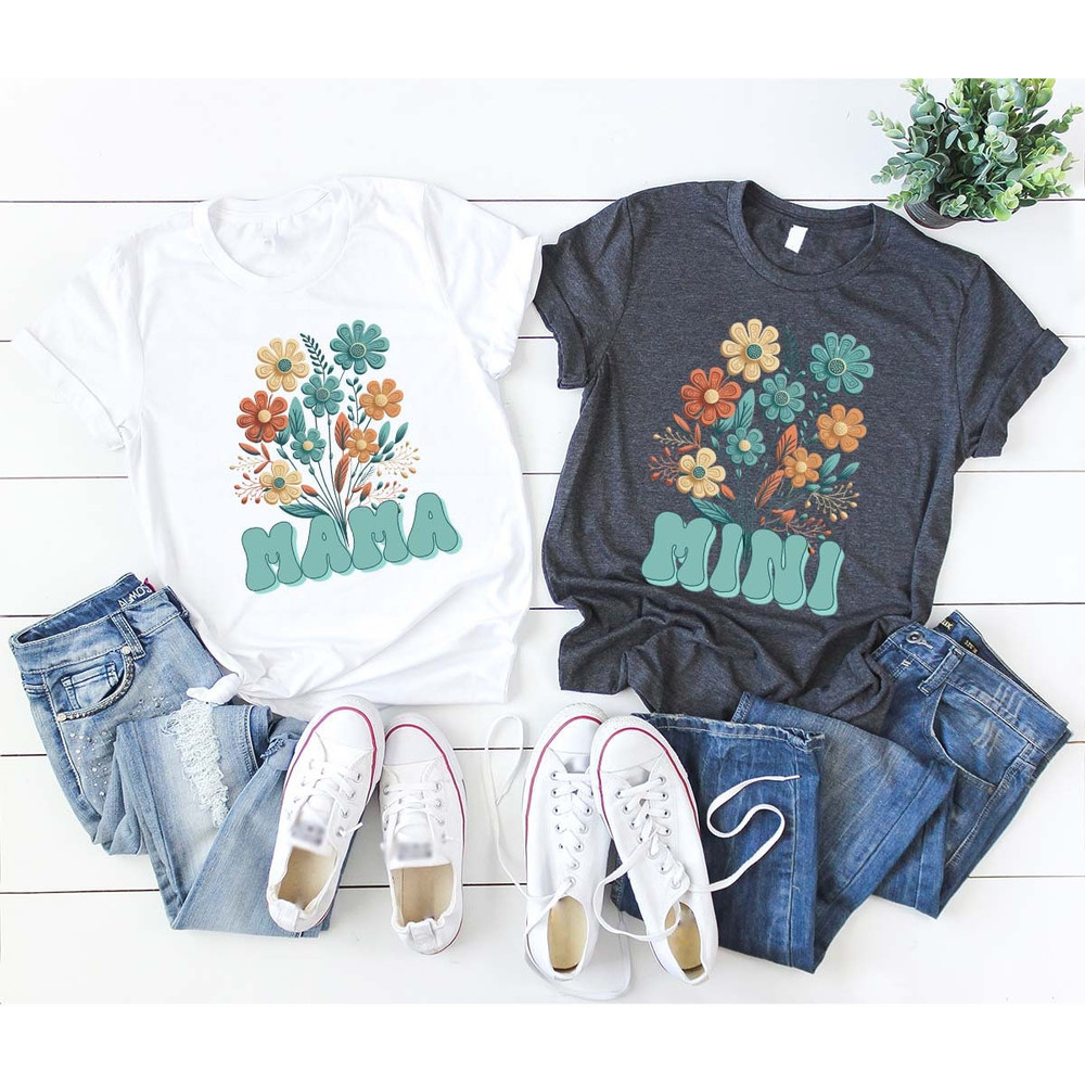 Floral Mother Daughter Shirts, Mothers Day Gift, Matching Mama and Mini Tees, Mothers Day Shirt, Mother Daughter Gifts, Mommy and Me Outfits - 4.jpg
