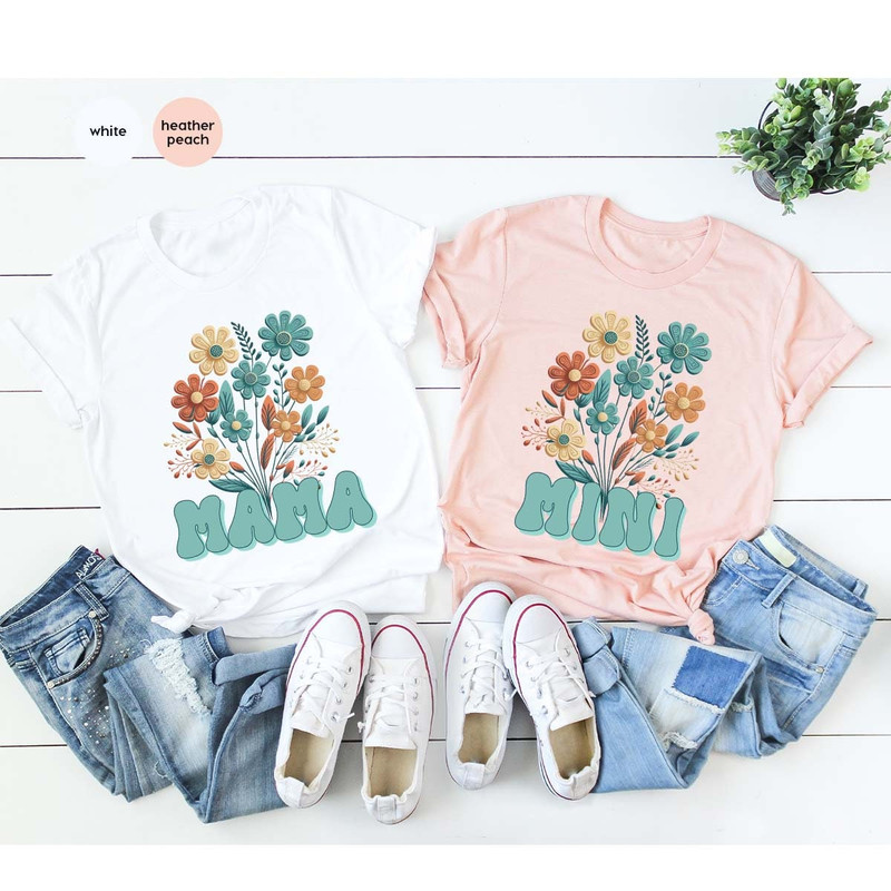 Floral Mother Daughter Shirts, Mothers Day Gift, Matching Mama and Mini Tees, Mothers Day Shirt, Mother Daughter Gifts, Mommy and Me Outfits - 5.jpg