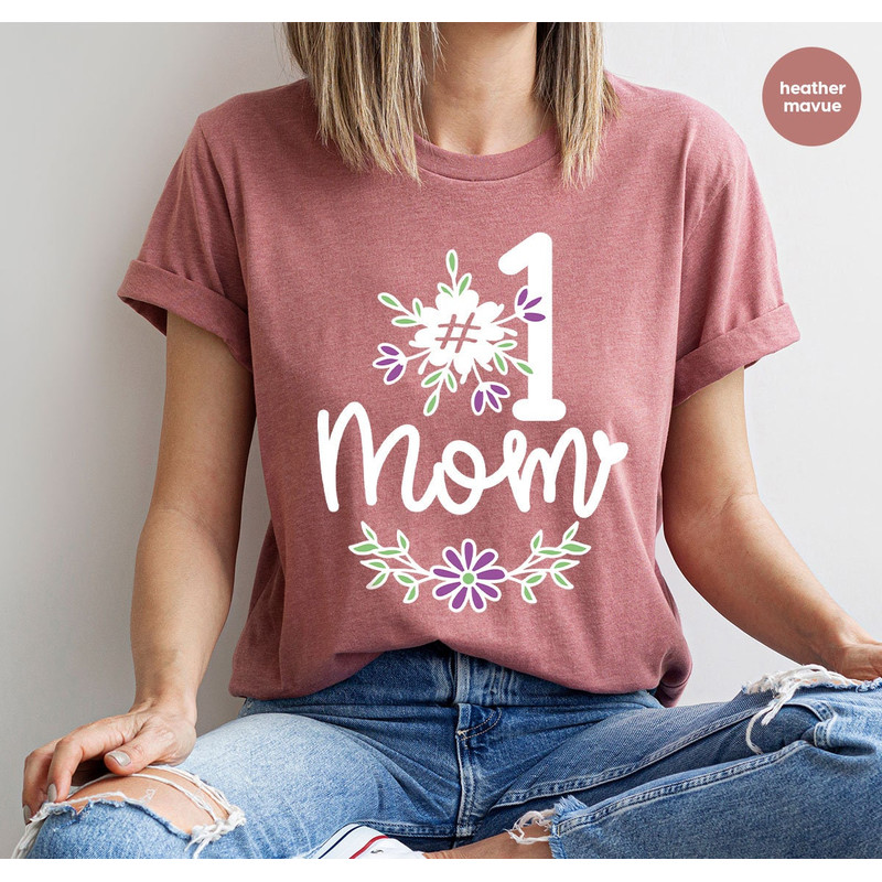 Floral Mothers Day Shirt, Mothers Day Gift, Gift for Mother, Cute Mama Vneck T-Shirt, Cute Graphic Tees, New Mom Gifts, Best Mom T Shirt - 2.jpg