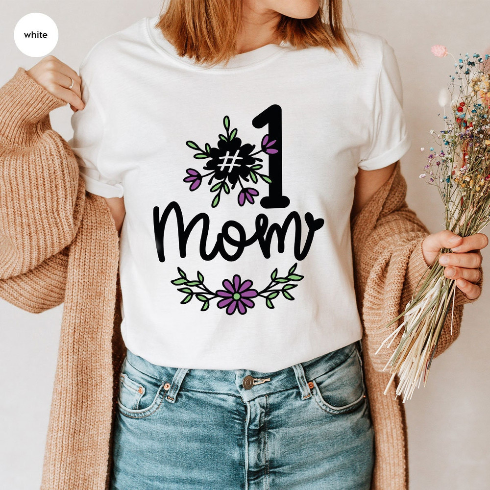 Floral Mothers Day Shirt, Mothers Day Gift, Gift for Mother, Cute Mama Vneck T-Shirt, Cute Graphic Tees, New Mom Gifts, Best Mom T Shirt - 3.jpg