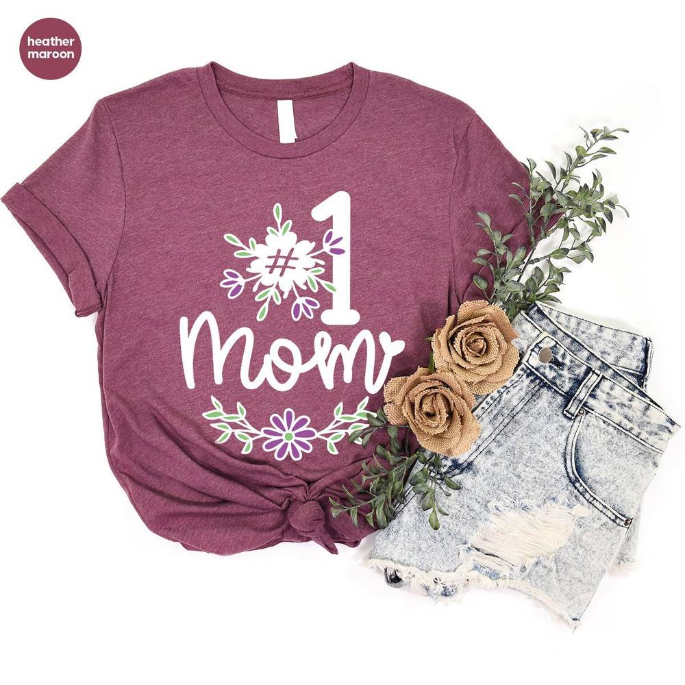 Floral Mothers Day Shirt, Mothers Day Gift, Gift for Mother, Cute Mama Vneck T-Shirt, Cute Graphic Tees, New Mom Gifts, Best Mom T Shirt - 5.jpg