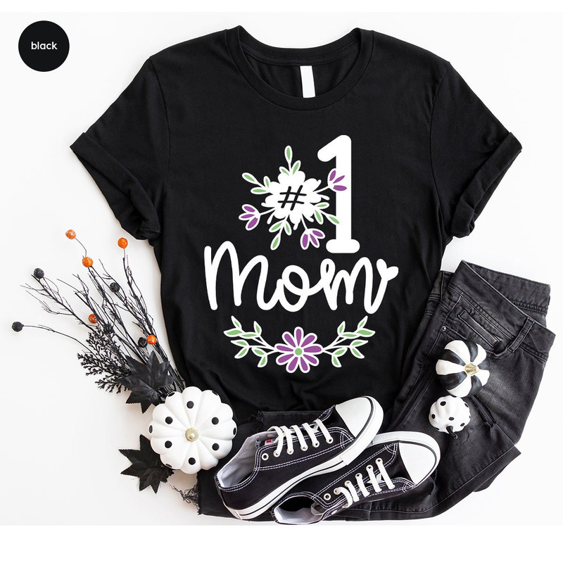 Floral Mothers Day Shirt, Mothers Day Gift, Gift for Mother, Cute Mama Vneck T-Shirt, Cute Graphic Tees, New Mom Gifts, Best Mom T Shirt - 6.jpg