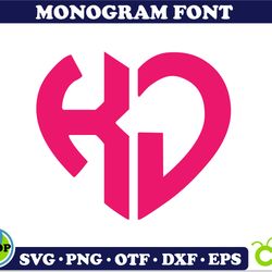 monogram heart font svg png otf | heart font svg, heart font cricut, heart font name, monogram font cricut
