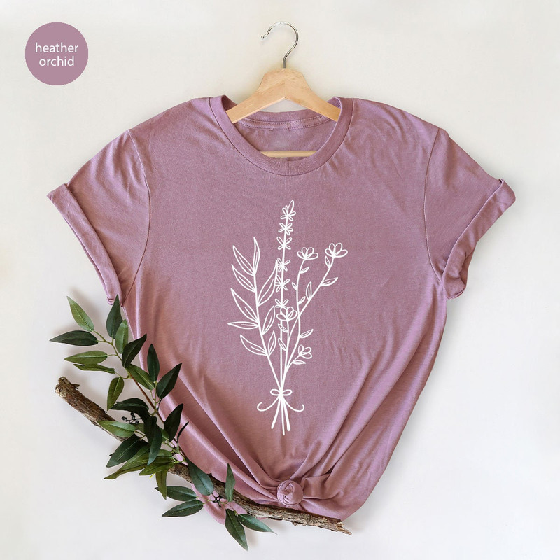 Floral Tshirts, Minimalist Flowers Shirt, Cute Flower Graphic Tees, Botanical Women Gifts, Inspirational Tshirts, Wild Flower Design Shirts - 6.jpg