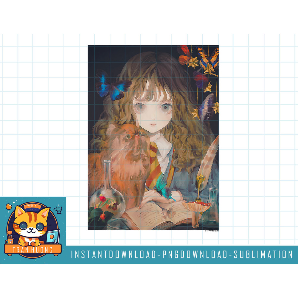 Harry Potter Deathly Hallows 2 Hermione And Cat Portrait png, sublimate, digital download.jpg